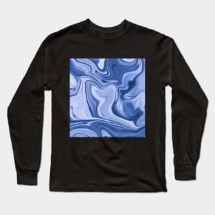 Blue and White Abstract Painting Long Sleeve T-Shirt